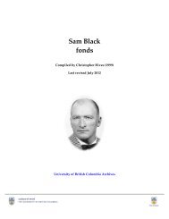 Sam Black fonds - UBC Library - University of British Columbia