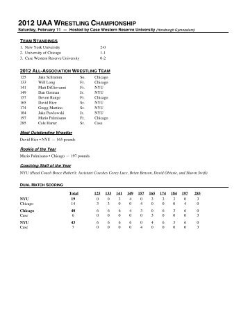 2012 Championship Results and All-Association Team - University ...