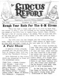 Rongh Tear Ends For The 8-H Cirens - Circus Historical Society