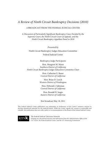 A Review of Ninth Circuit Bankruptcy Decisions (2010) - Southern ...