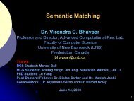 Semantic Matching - University of New Brunswick