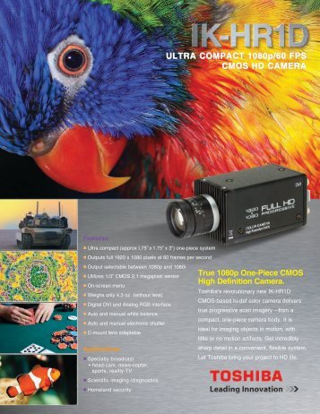 True 1080p One-Piece CMOS High Definition Camera. - Toshiba