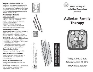 Adlerian Family Therapy - Idaho Society of Individual Psychology