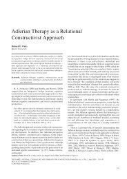 Adlerian Therapy as a Relational Constructivist Approach