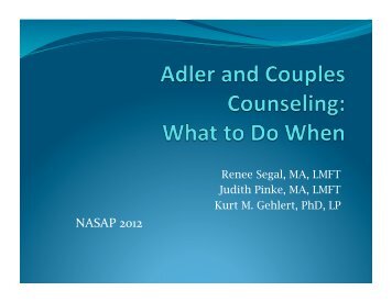 Adler and Couples Counseling