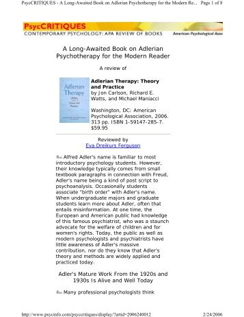 adlerian therapy theory