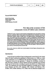 New data on the occurrence of fish endoparasitic worms off Adelie ...