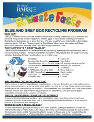 BLUE AND GREY BOX RECYCLING PROGRAM - City of Barrie
