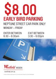 Early Bird Parking - Westfield