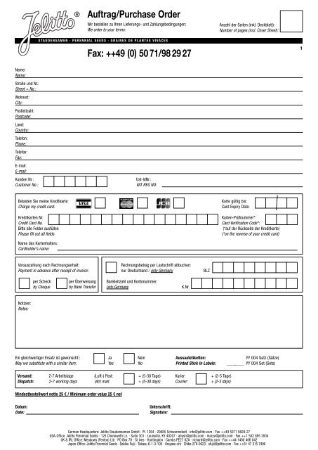 Purchase Order Form 2012/2013 Download - Jelitto Staudensamen