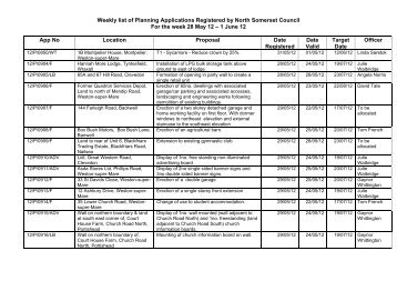 Weekly list of Planning Applications Registered by North