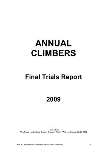 ANNUAL CLIMBERS - Royal Horticultural Society