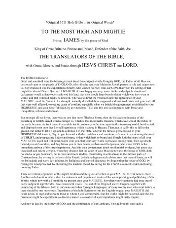 1611 King James Bible - only thru jesus christ