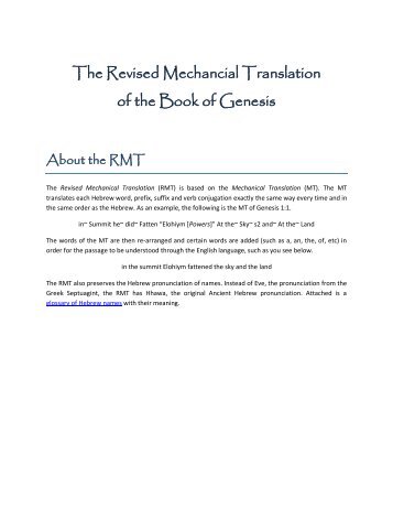 PDF File - The Mechanical Translation of the Hebrew Bible