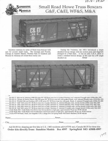 500-599 series Howe truss boxcars - Sunshine Models HO scale ...