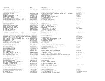 lista de proveedores 2012 - Gobierno del Estado de Sonora