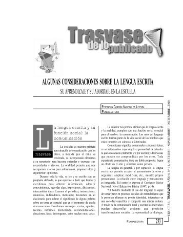 ALGUNAS CONSIDERACIONES SOBRE LA LENGUA ESCRITA