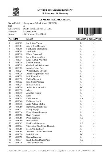 Kelas 02 - Layanan Akademik Teknik Kimia ITB