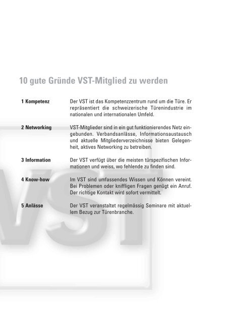 10 gute Gründe VST-Mitglied zu werden - Verband Schweizerische ...