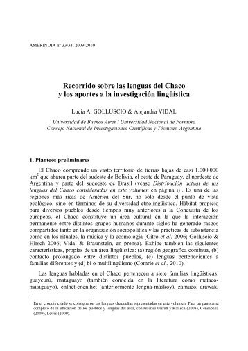 Recorrido sobre las lenguas del Chaco y los aportes ... - Lengua Wichí