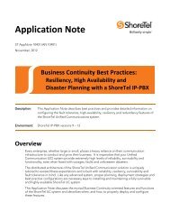 Business Continuity Best Practices (AN 10401) - Support - ShoreTel