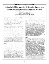 Using Fetal Fibronectin Testing to Assess and Monitor - OBG ...