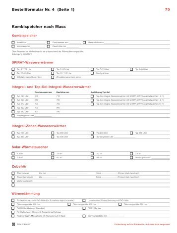 75 Bestellformular Nr. 4 (Seite 1) Kombispeicher nach Mass