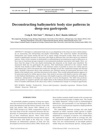 Deconstructing bathymetric body size patterns in deep-sea gastropods