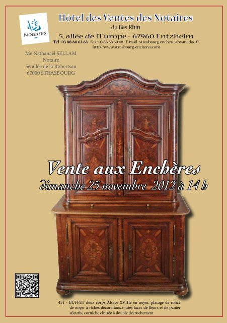 Vente aux Enchères dimanche 25 novembre 2012 à 14h