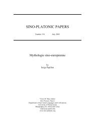 Mythologie sino-européenne - Sino-Platonic Papers