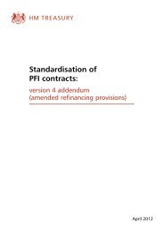 Standardisation of PFI contracts: version 4 addendum - HM Treasury