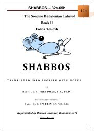 SHABBOS – 32a-65b - Babylonian Talmud Online