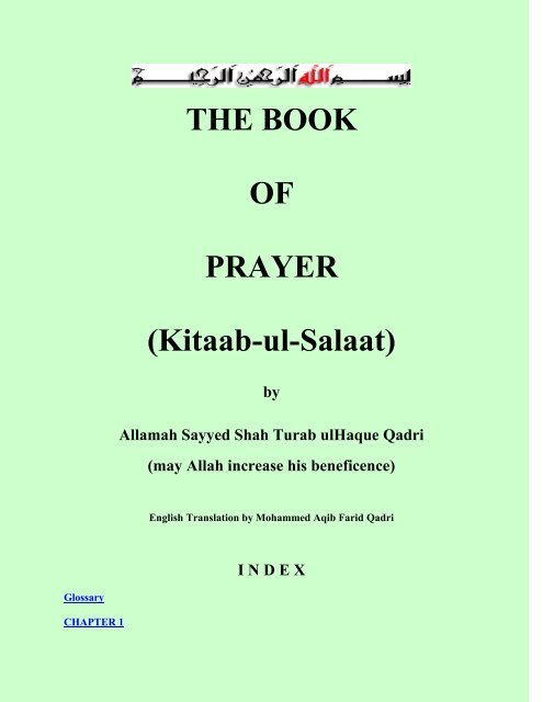 The Book Of Prayer (Kitaab-ul-Salaat)