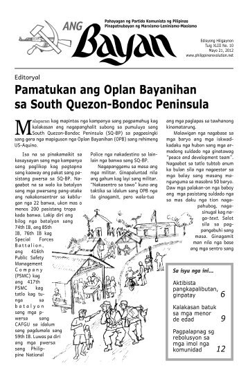 ANG Pamatukan ang Oplan Bayanihan sa South Quezon-Bondoc ...