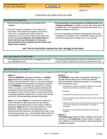 legal name change form lnc canada savings bonds