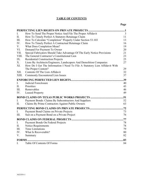 Texas Mechanics Lien Deadline Chart