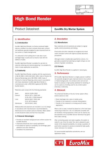 CPI EuroMix High Bond Datasheet