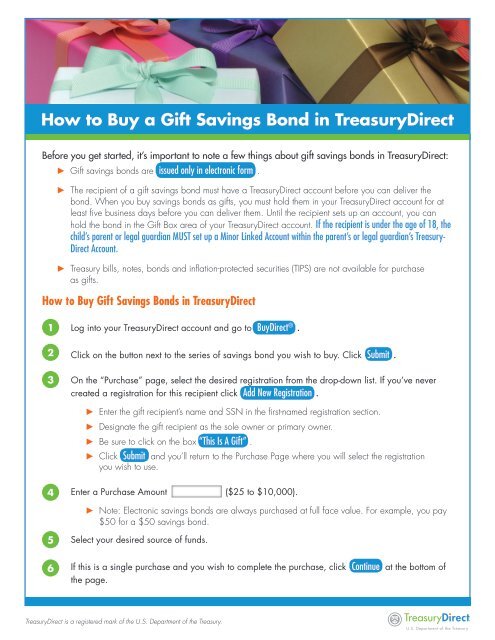 How to Buy a Gift Savings Bond in TreasuryDirect