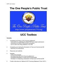 The One People's Public Trust UCC Toolbox