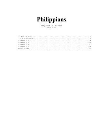 Philippians - Verse-by-Verse Biblical Exegesis