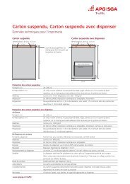 Carton suspendu, Carton suspendu avec dispenser - APG-SGA Traffic