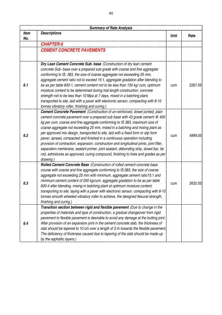 APPWD Schedule of Rates for Road and Bridges - Arunachalpwd.org