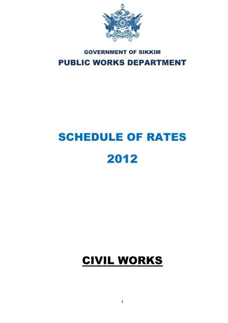 Schedule of Rates-2012 - Roads and Bridges Department