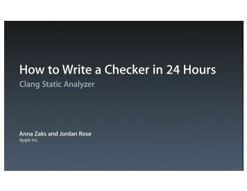 How to Write a Checker in 24 Hours