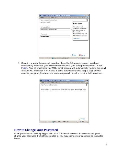 instructions about setting up your account. - Wayland Baptist University