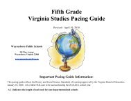 Fifth Grade Virginia Studies Pacing Guide - Waynesboro Public ...