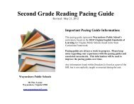Second Grade Reading Pacing Guide - Waynesboro Public Schools