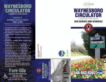 CATS Waynesboro Circulator Bus Route Pamphlet