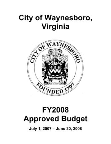 FY Ending 2008 Final Budget - Waynesboro