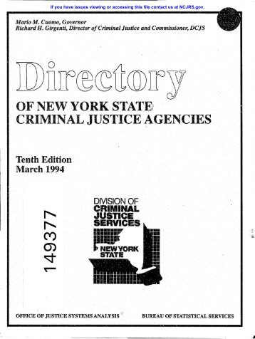 of new york state? - National Criminal Justice Reference Service